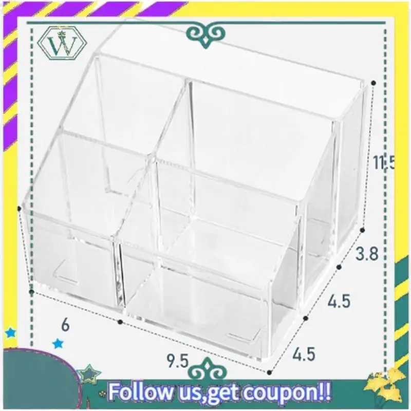 NEW Clear Pen Organizer For Desk, Plastic Office Supply Storage And Accessories Box For Marker, Stationery, Pencil Cup