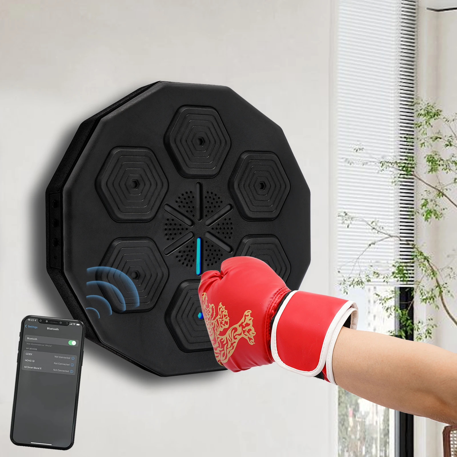 Intelligent Music Boxing Trainer, Electronic Boxing Practice Wall Target Sandbag Machine Hanging Sanda Training for Kids Adults