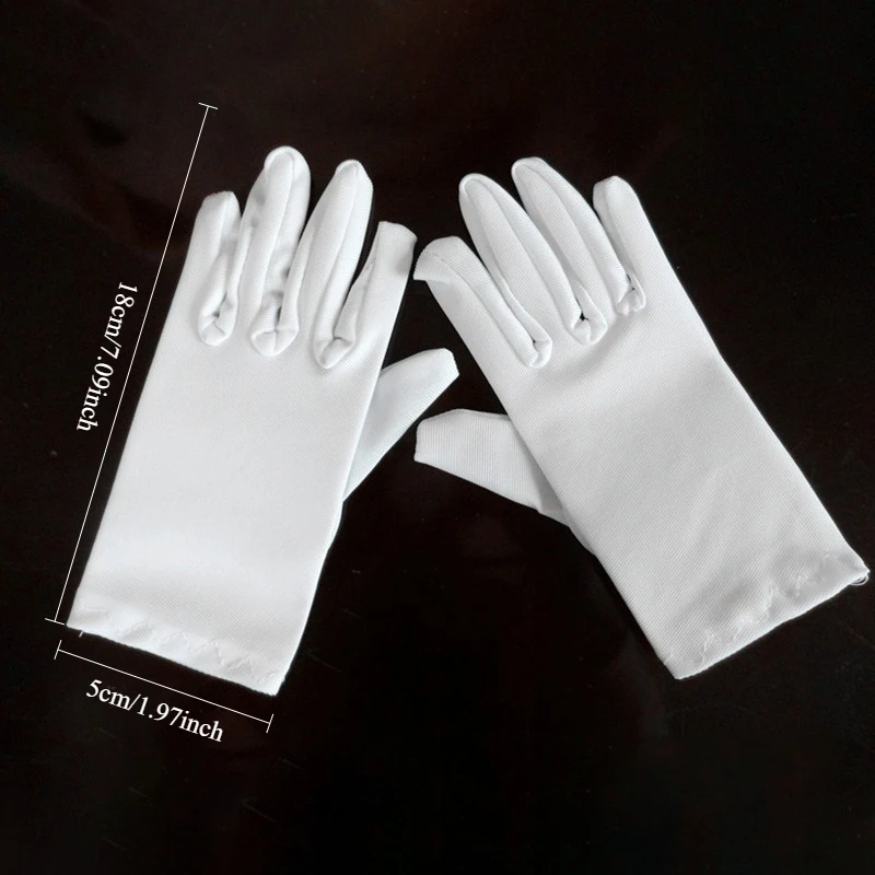 Children White Gloves Children's Performance Etiquette Gloves Stage Performance Elastane Gloves Jazz Dance Etiquette Gloves Spot