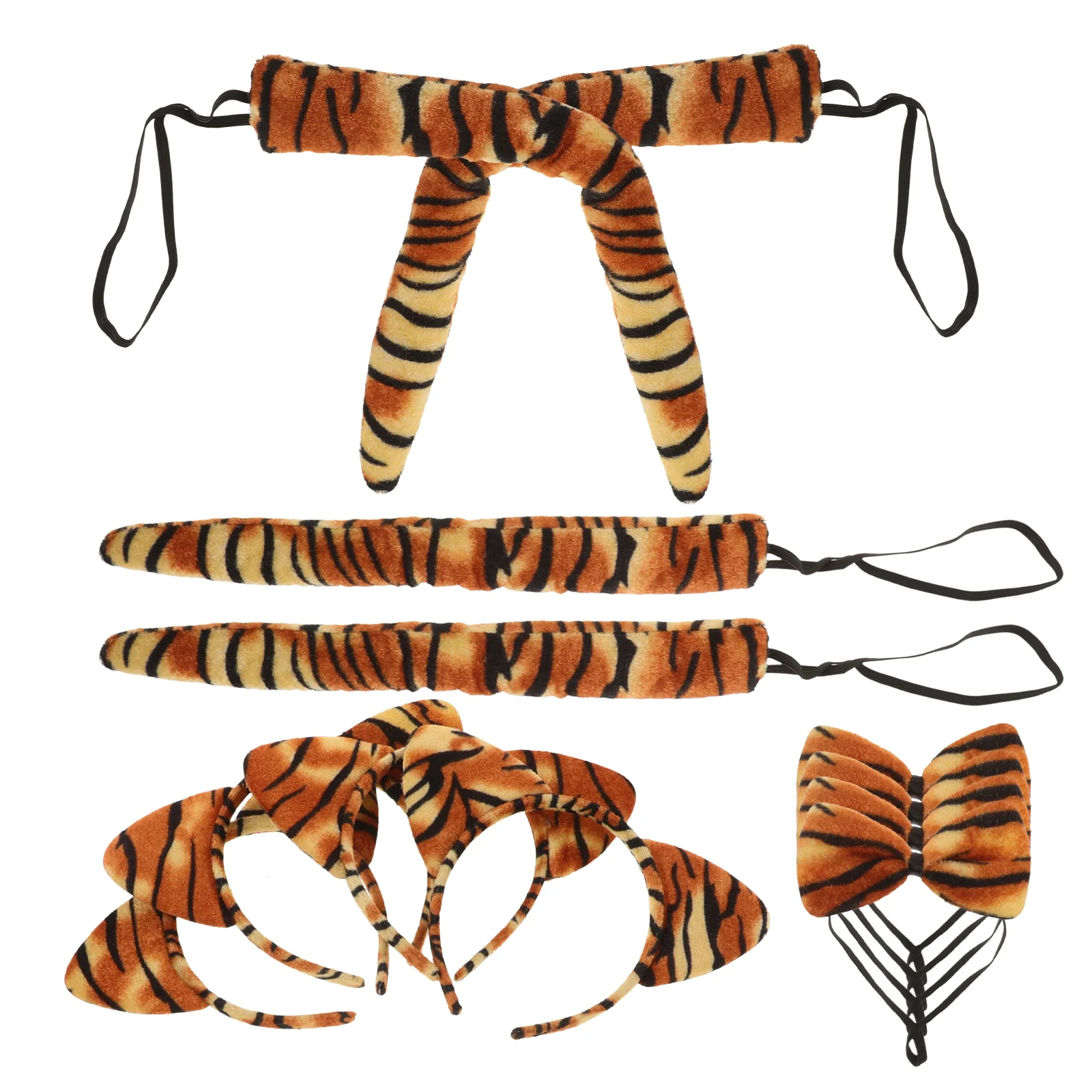 

4 Sets Headbands Animal Ear Delicate Tiger Tail Girl Stage Dancing Prop Circus Costume