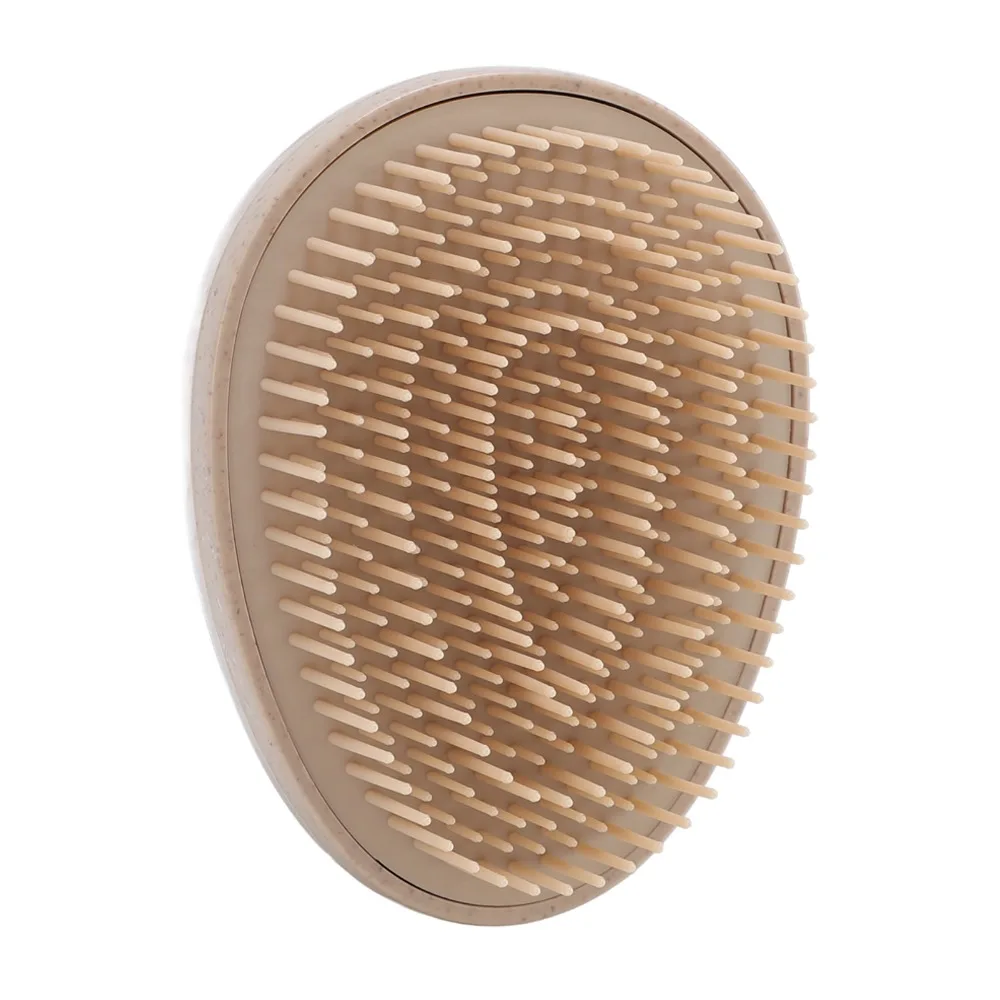 

4pcs Soft Teeth Egg Shape Hair Brush Long Short Teeth Round Handle Multifunctional Massage Comb Wheat Straw Material