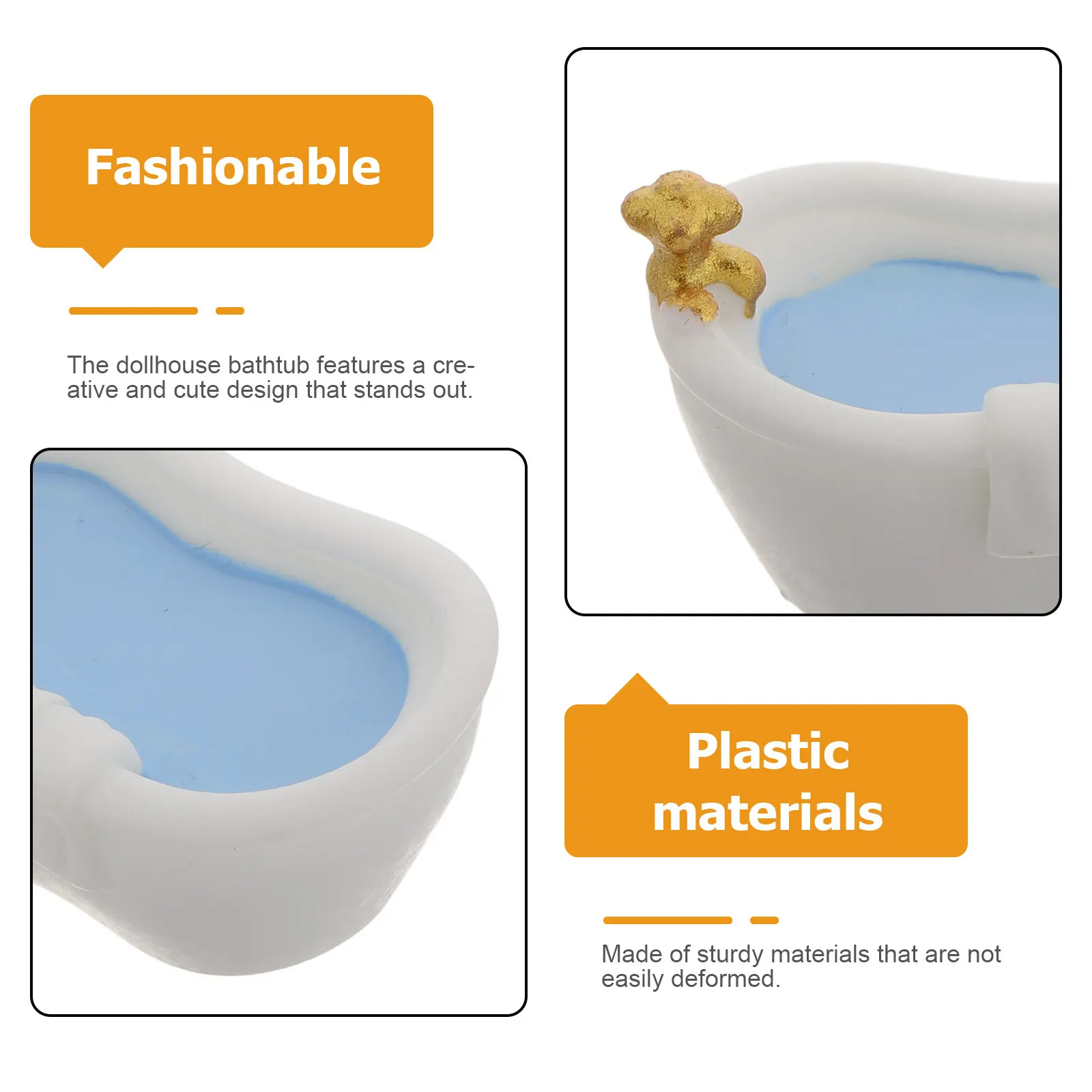 10Pcs Miniature Bathtub for Dollhouse Bathroom Creative DIY Decoration Mini Bath Accessories Miniature Bathroom