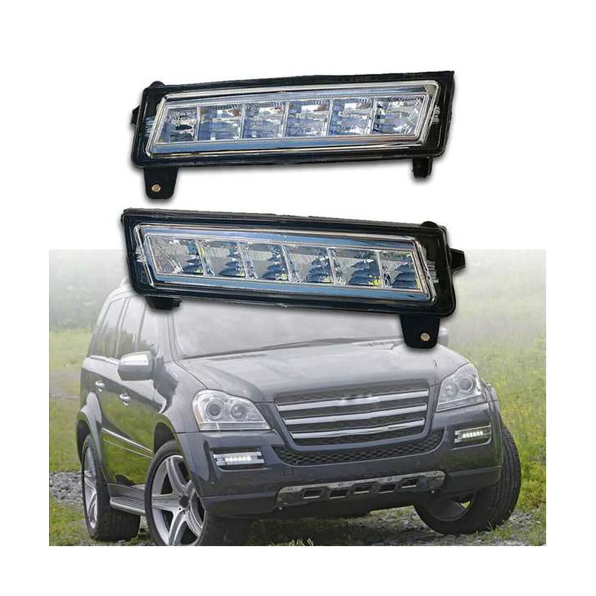 Car LED DRL Fog Light for Mercedes-Benz ML GL GLK W164 X164 X204 Driving Lamp Daytime Running Light Bumper Lamp