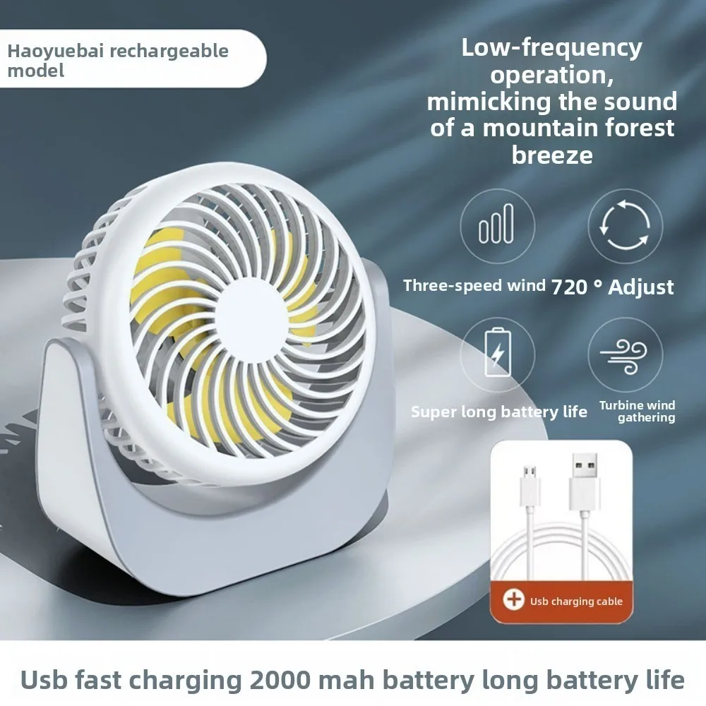 

Мини-портативный настольный вентилятор с 3 скоростями Wind Air Turbo Tech 360 ° Регулируемый портативный турбовентилятор, мини-вентилятор с энергосбережением, USB-зарядка