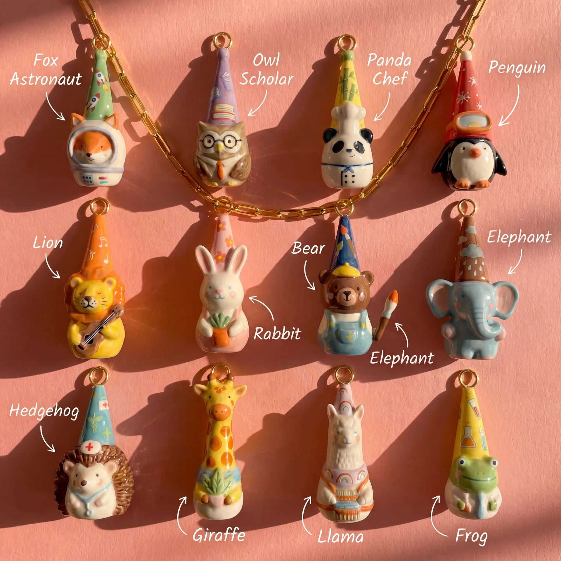 Kupfer-Tieranhänger, 3D-Zwergenhut-Cartoon-Anhänger, Kupferöse für Halsketten, Armbänder, DIY-Schmuckherstellungszubehör – Detail 3