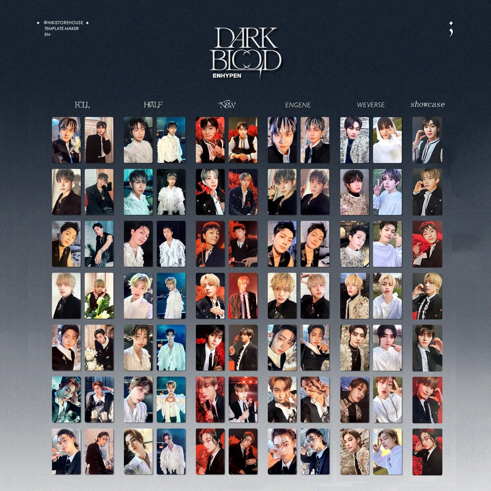 Photography Portfolio - Przenośny album na fotokarty KPOP ENHYPEN