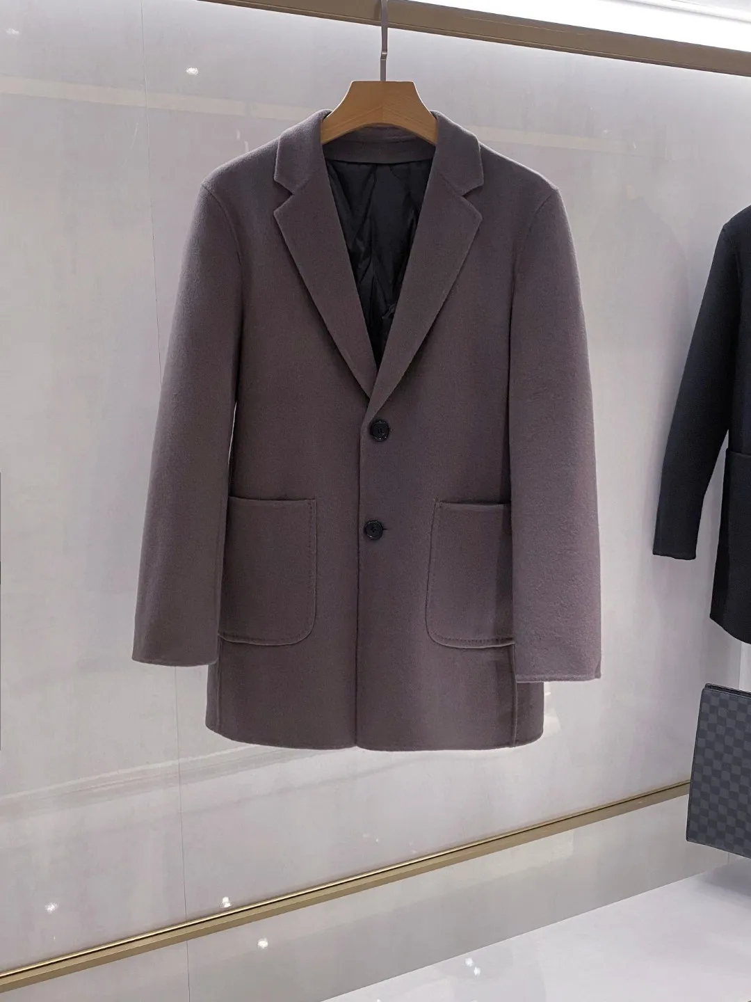 

Ele осень-зима, мужское полушерстяное пуховое пальто, длинное пальто против морщин, модное городское молодежное однотонное пальто на одной пуговице