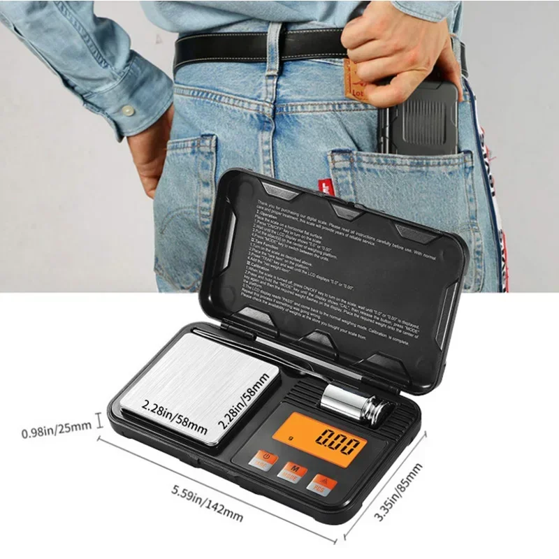 Pocket Scale 0.001/0.01g Precision Digital Electronic Gold Jewelry Carat Diamond Balance Mini Mg Scales Portable Weighing
