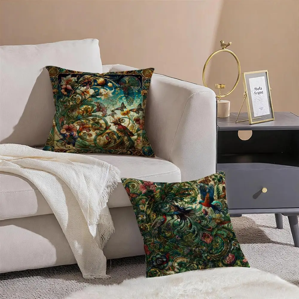 Murals impressionist floral Cushion Cover Pattern Printed Pillowcase for Living Room Sofa Cushion Cover & Bedroom Decor