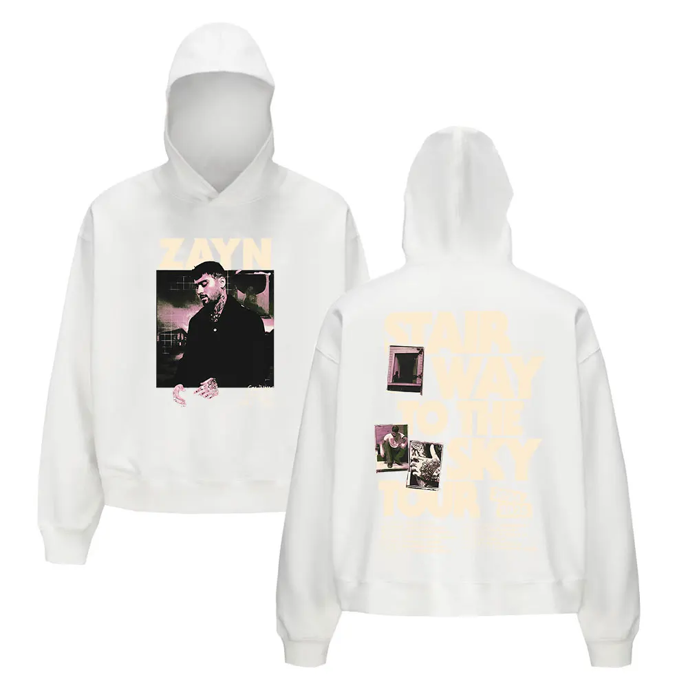 سترة Zayn Malik Startway To The Sky Tour 2025 بغطاء للرأس للرجال موضة Y2K بأكمام طويلة سترة غير رسمية كبيرة الحجم ملابس الشارع الشهير