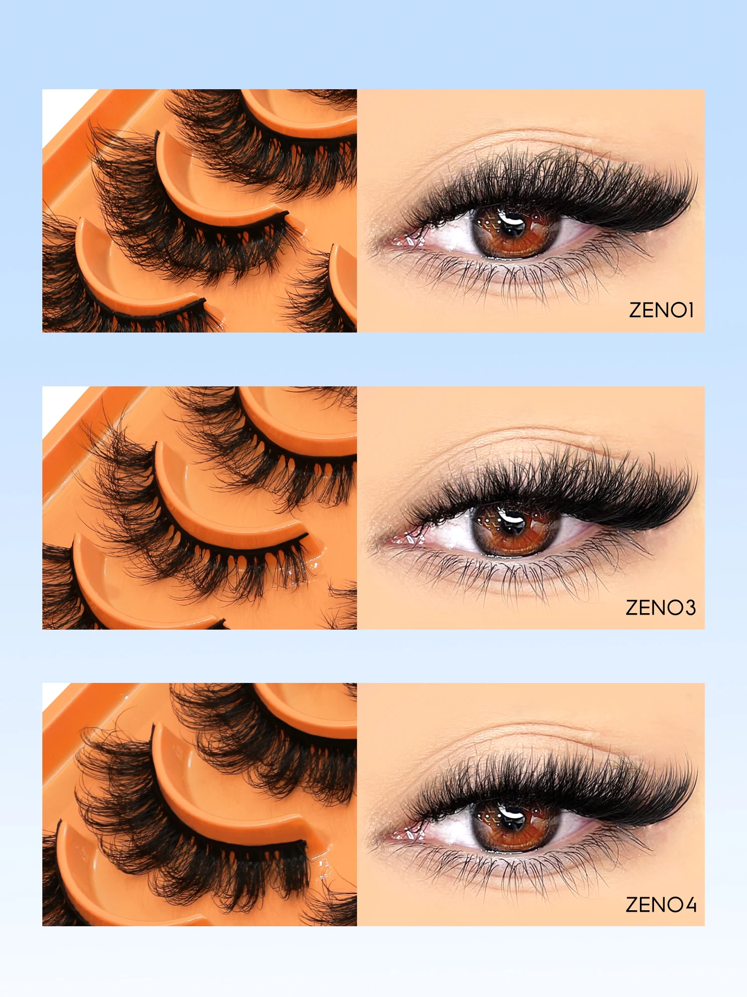 GROINNEYA رقيق فو المنك جلدة 8D Wispy جلدة دراماتيكية طويلة سميكة حجم رموش اصطناعية ماكياج الرموش الصناعية