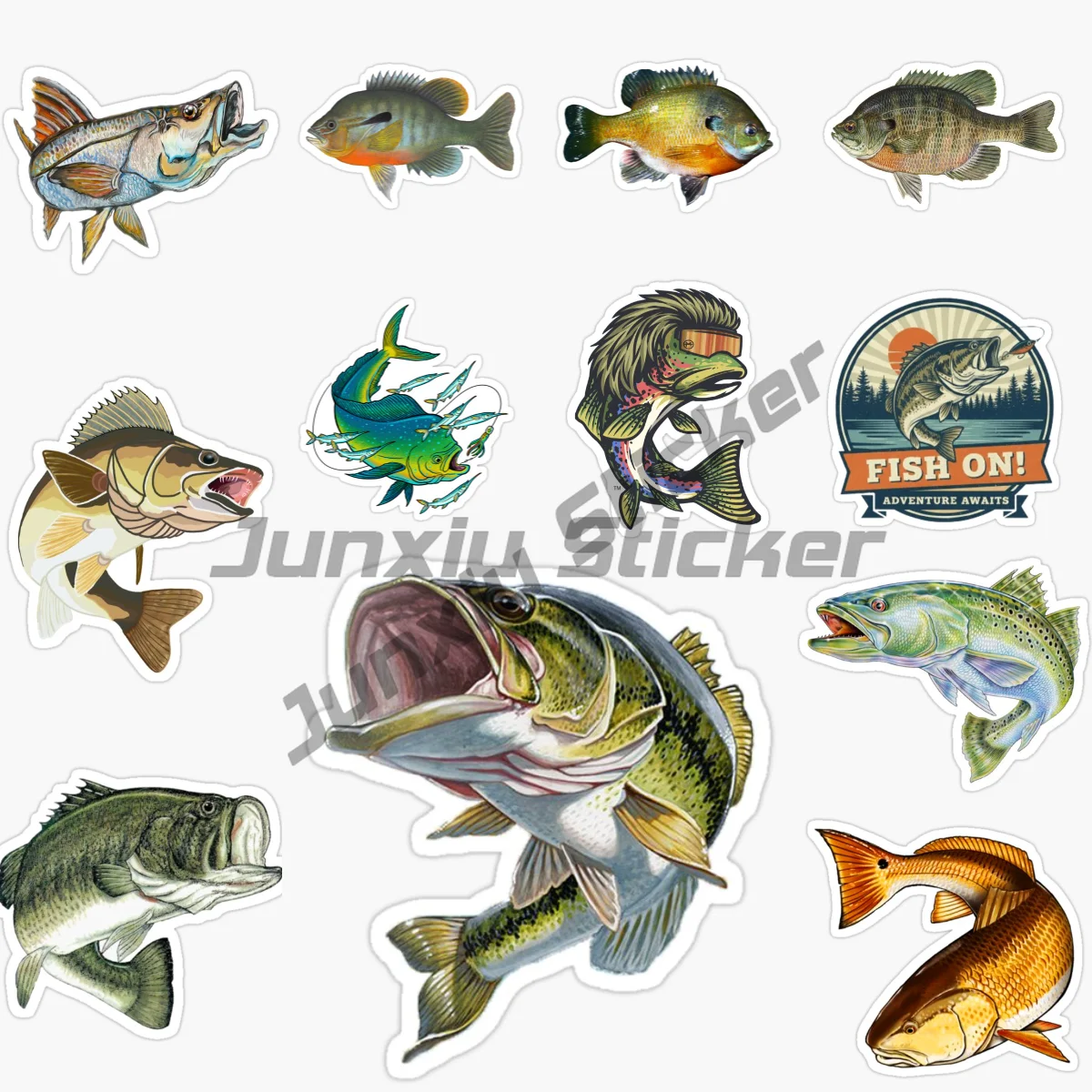 

FISH Car Stickers Vinyl Laptop Waterproof Self-adhesive Car Accessories Truck Window Wall Decoration Decal