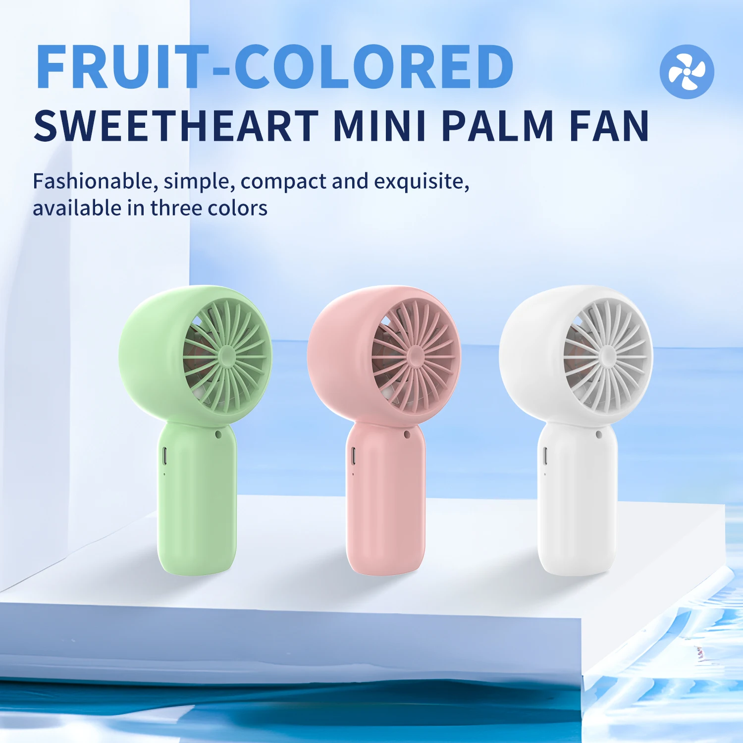 Portable Mini Handheld Fan Summer Personal Cooling Fan 3 Speed USB Rechargeable Small Desk Fan for Home Office Travel Outdoor