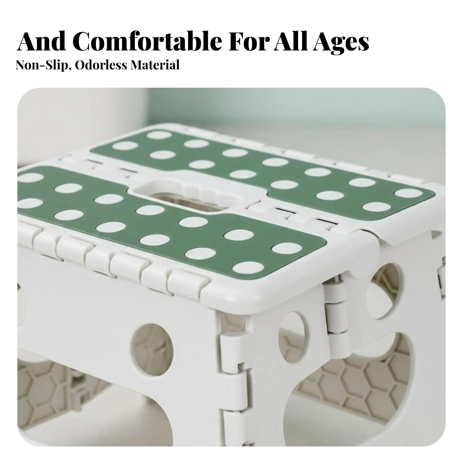 

Foldable Stool with Integrated Easy-Grip Foldable Design Folding Step Stool Space-Saving Lightweight for Children, Concert