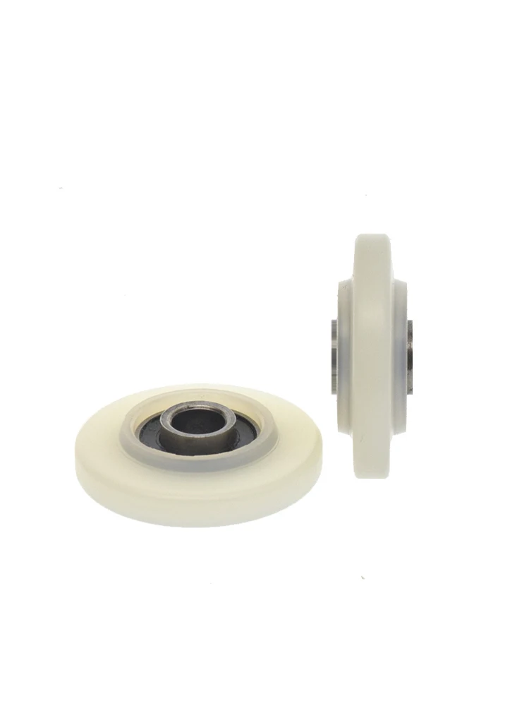 8 Peças de Rolamento de Plástico Plano de 6x28x8mm com Furo Interno de 6mm, Roda de Rolamento Resistente ao Desgaste para Portas e Janelas