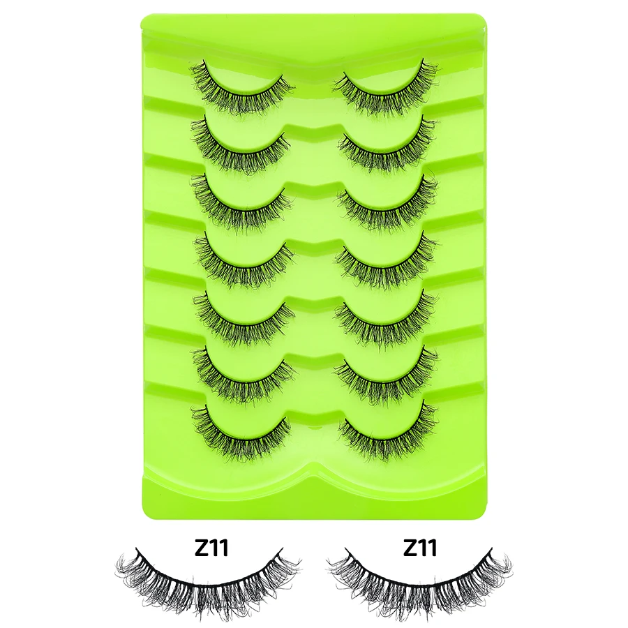 DINGSEN 7 Paar falsche Wimpern, Katzenaugen-Wimpern, Manga-Wimpern, künstliche Nerz-Wimpern, natürliche, lange, geflügelte End-Augen-längige Wimpern – Detail 19