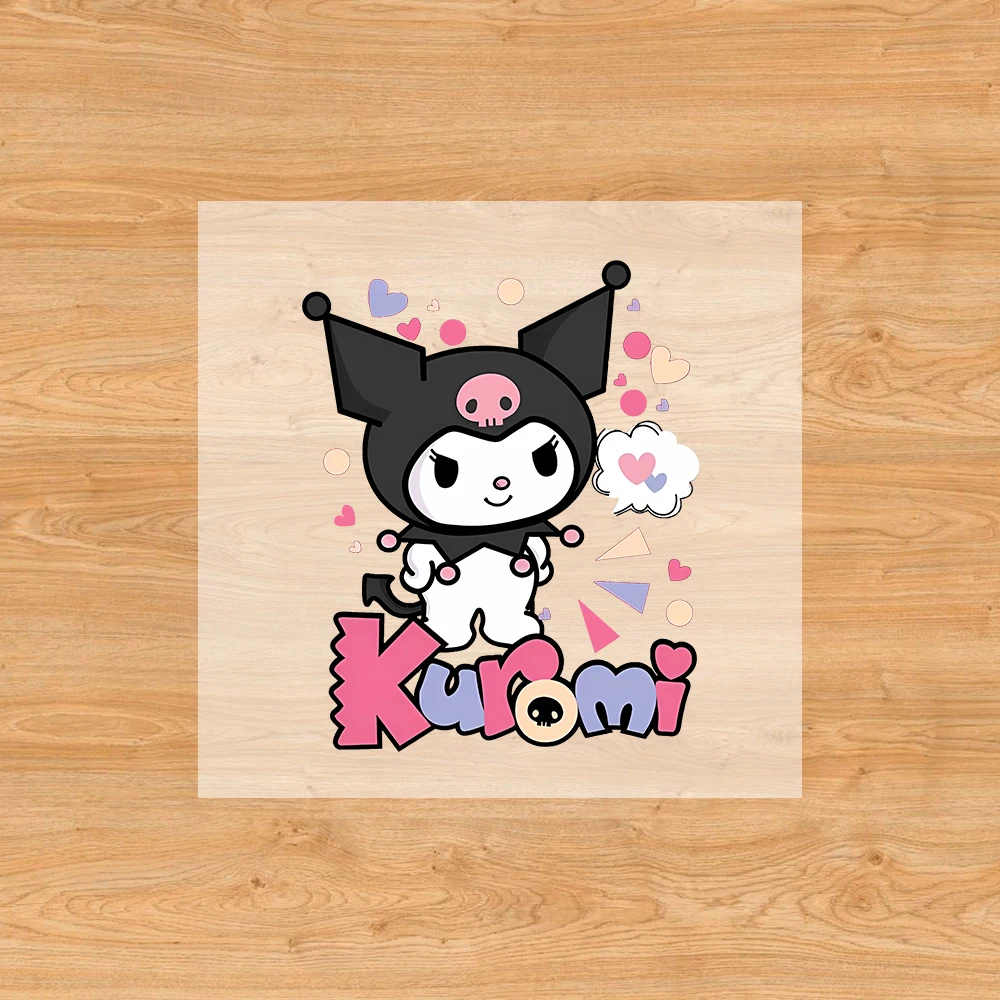 Kuromi Patches Clothing Heat Transfer Stickers Sanrio Cartoon Kids T-Shirt Ironing Patch DIY Hats Bags Sticker Birthday Gifts