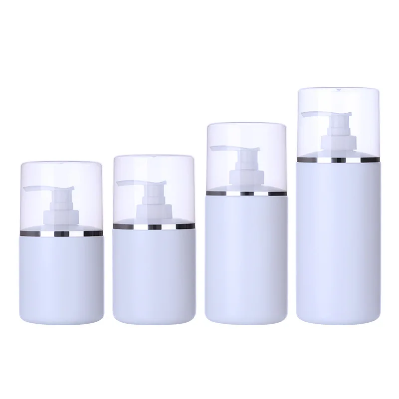 

12pcs 250ml 300ml 400ml 500ml Empty Cosmetic Lotion Cream Pump Plastic Bottle Dispenser Pump Bottles with Silver Line