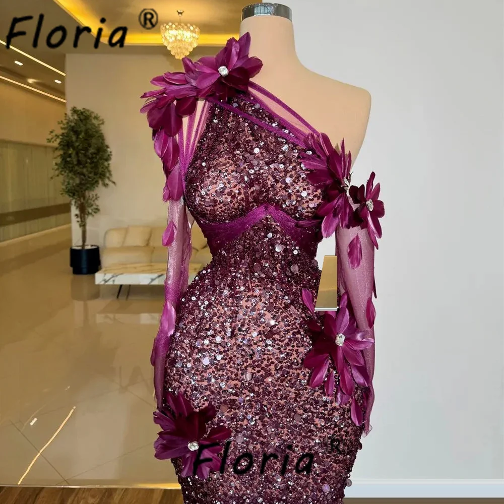 فستان الحفلات المسائية مطرز بالترتر اللامع وأكمام طويلة بطول الأرض شفاف من خلال الحفلة الراقصة والمناسبات الرسمية فستان فيستدوس دي نوش