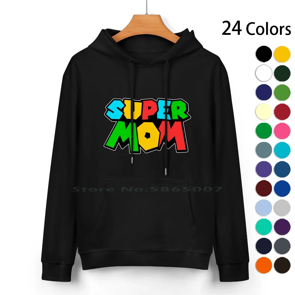 Super Mom Cotton Hoodie Sweater 24 Colors Gaming Super World Snes Gamer Super Bros Cute Retro Video Games Yoshi Luigi Switch