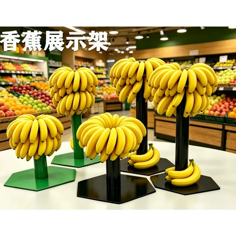 Banana Display Stand, Metal Fruit Holder Rack for Supermarket Retail Counter Merchandising