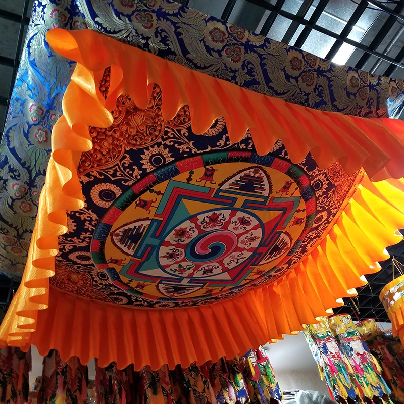 Buddha hall Temple decoration Buddhism family Shrine Embroidery Hanging ceiling TOP Altar buddha statue Mandala umbrella cover