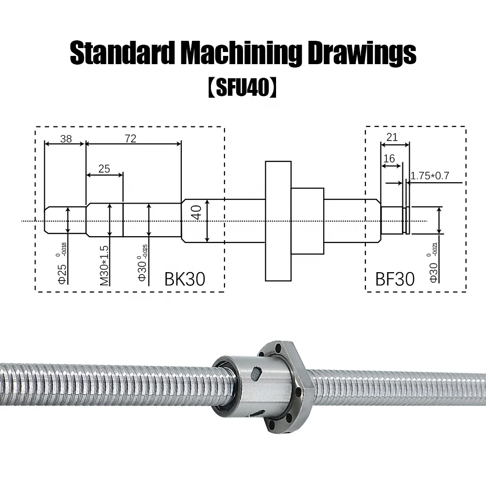 HLTNC Customised C3 Precision  Large Lead Pitch High Rigid Ballscrew Cnc Chinese Factory Wholesale SSR4020 With Nut for Cnc