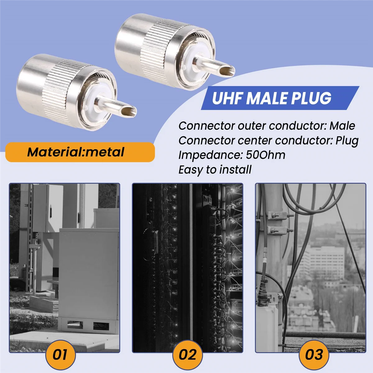 10 Uds conector UHF macho PL259 enchufe de soldadura RG8 RG213 LMR400 7D-FB cable plateado