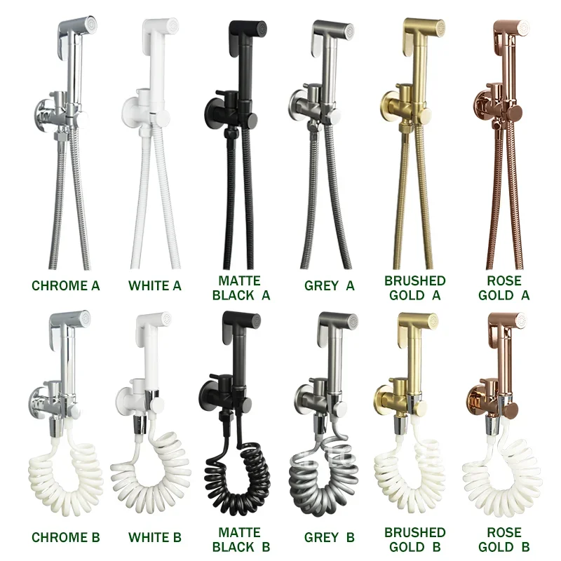 

Brass Handheld Bidet Sprayer Set Toilet Toilet Bidet Cleaning Nozzle Handheld Bathroom Shower Faucet Self Sprayer Balcony