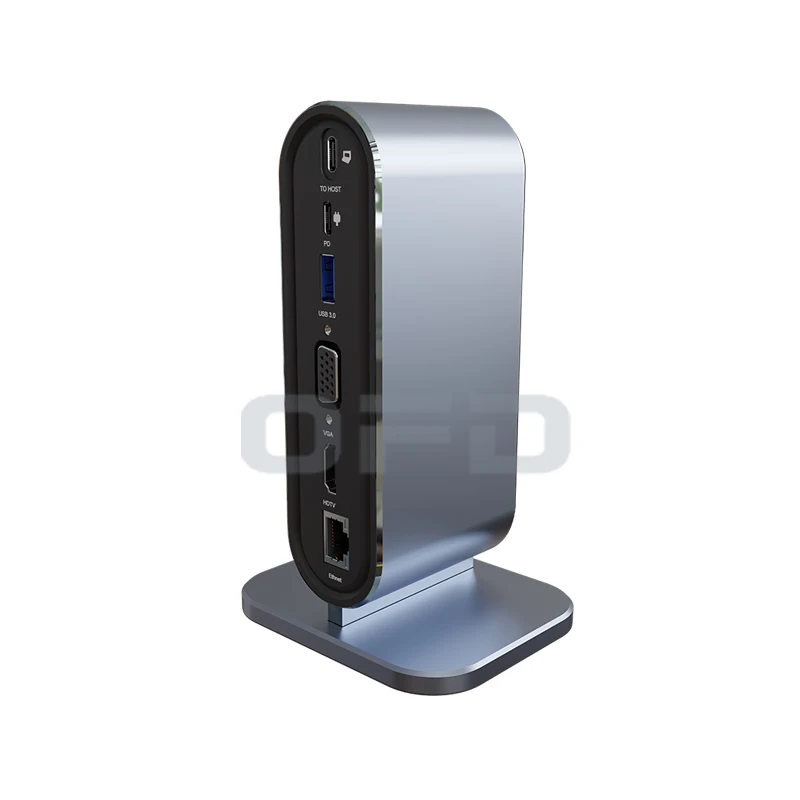 

BYL-2201 12-in-1 Type-C Multi-function Hub PD/USB-C/USB3.0/TF/SD/Audio/VGA/RJ45/HDTV Multi-port Adapter Extender Hub