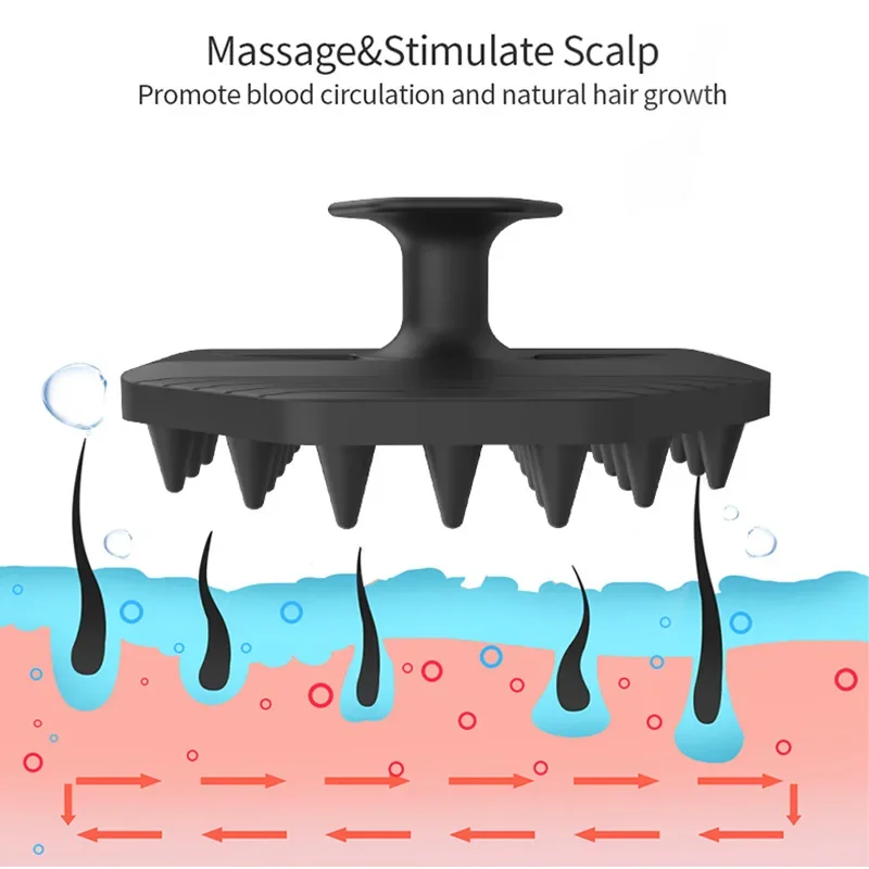 Silicone Shampoo Head Scalp Massage Brush Silicone Body Brush Hair Washing Comb SPA Bath Shower Brush Salon Hairdressing Tools
