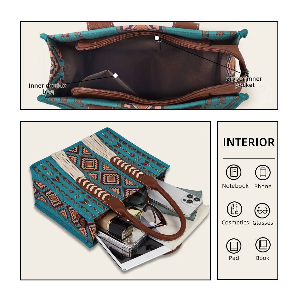 ボヘミアンエスニックタッセルパーソナライズバッグキャンバストートバッグ大容量クロスボディバッグレディースバッグヒッピースリングショルダーバッグ
