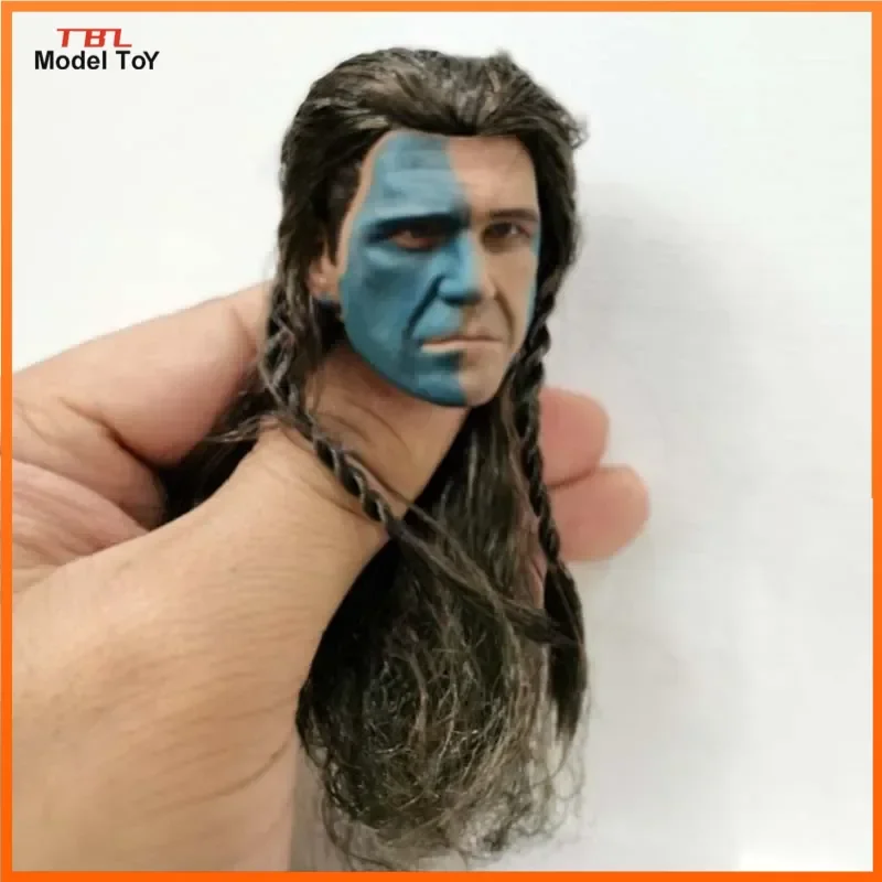 1/6 Scale Braveheart William Wallace Scottish General Head Sculpt Mel Columcille Gerard Gibson Male Soldier Head Played Toys