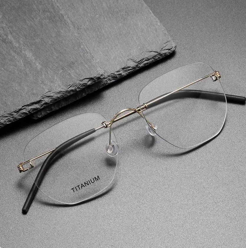 358 pure titanium minimalist glasses frame without screw-free construction