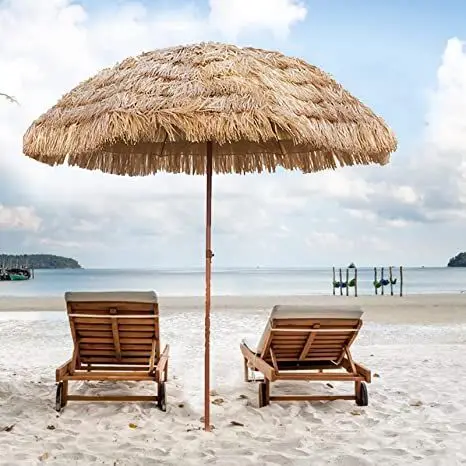 Mid Pole Thatch Umbrella Outdoor Oem  Parasol Personalized Small Umbrella Thatch Beach Umbrellas for the Rain