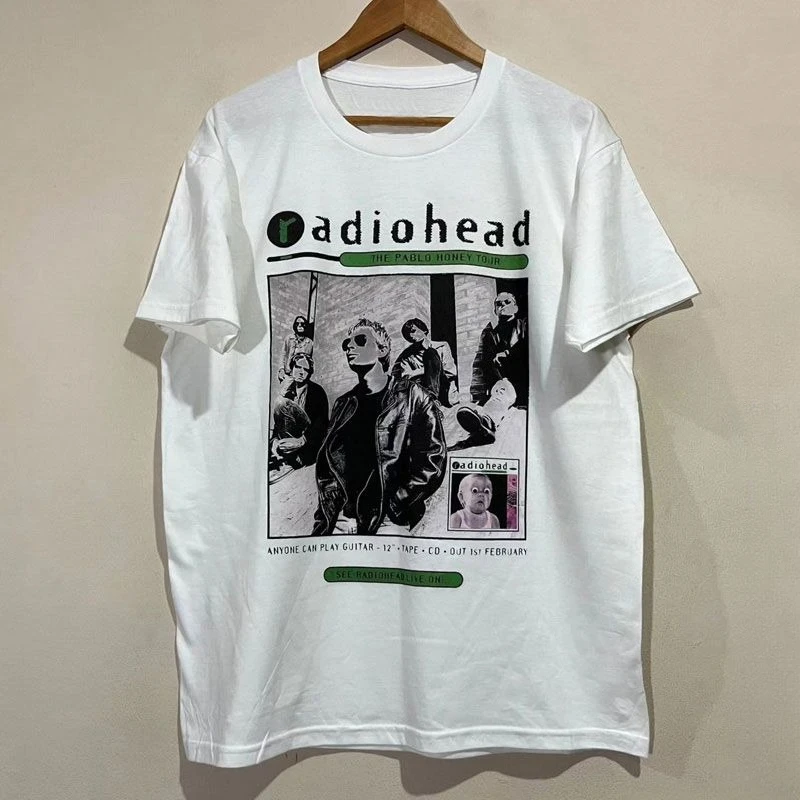 

Radiohead Rock Band British Retro High Street Pure Cotton Printed Round-neck Short-sleeved T-shirts for Men and Women