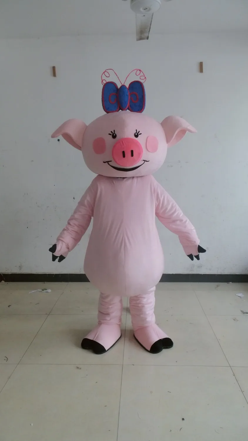 

Adult lovely pink pig cartoon mascot costume fancy dress outfit Christmas carvinal party costume for halloween performance event