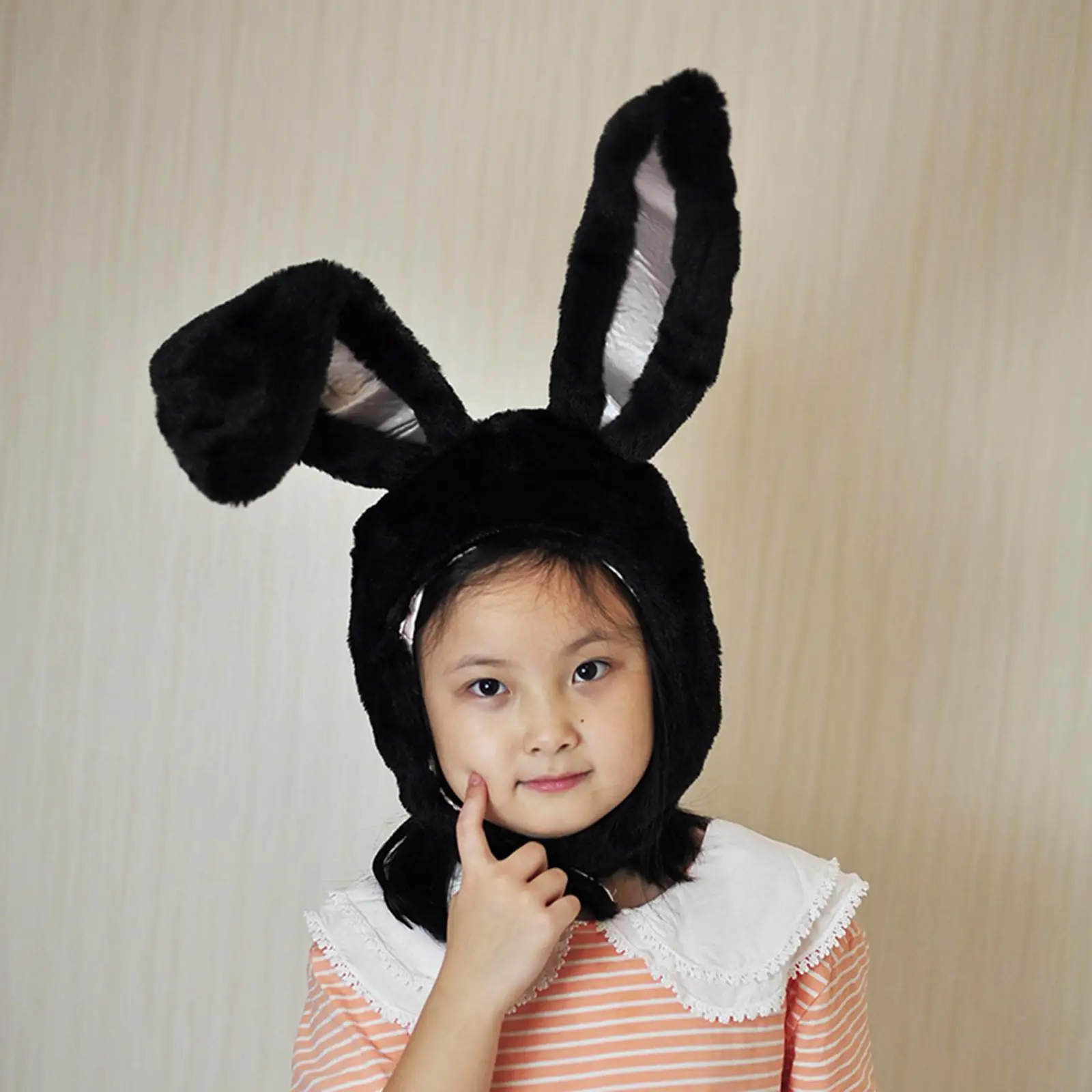 Chapeau à capuche avec oreilles de lapin, casquette chaude en coton et peluche, bandeau de Costume Unique pour accessoires Photo de Cosplay de noël