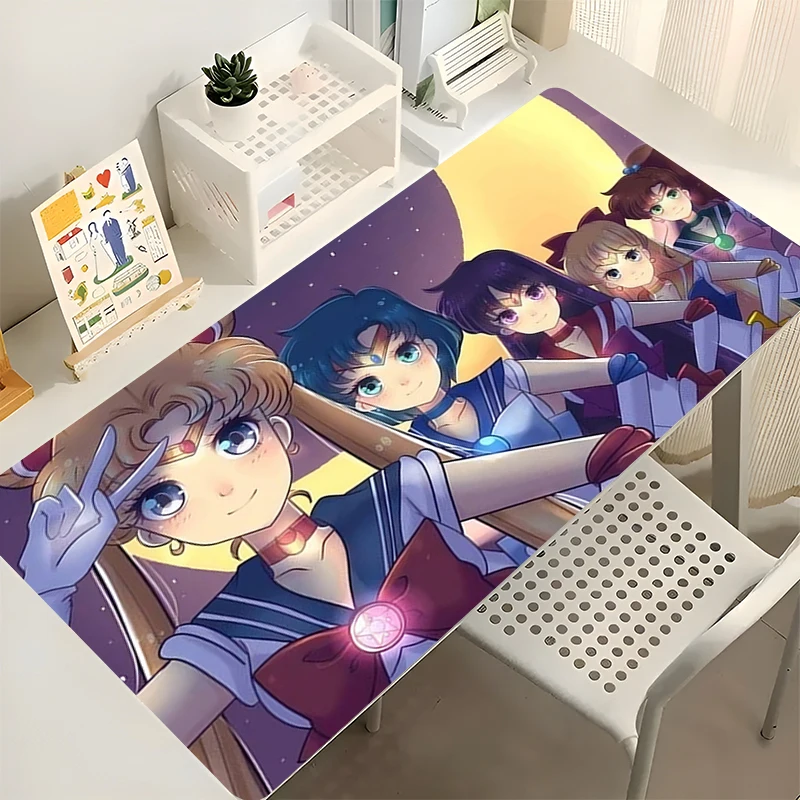 

Large Extended Desk Mat Gaming Mouse Pad kawaii S-Sailor Moons Laptop Keyboard Mat Locking Edge Rubber Gamer Computer Mousepad