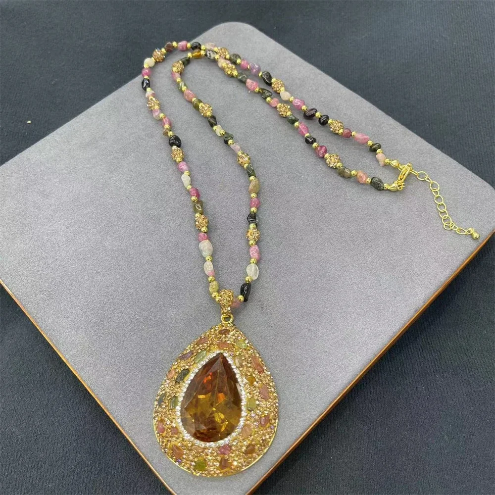 Turkish Style Zultanite Color-changed Quartz Jewelry Earring Necklace Sets Diaspore Crystal Sudan Natural Tourmaline for Women