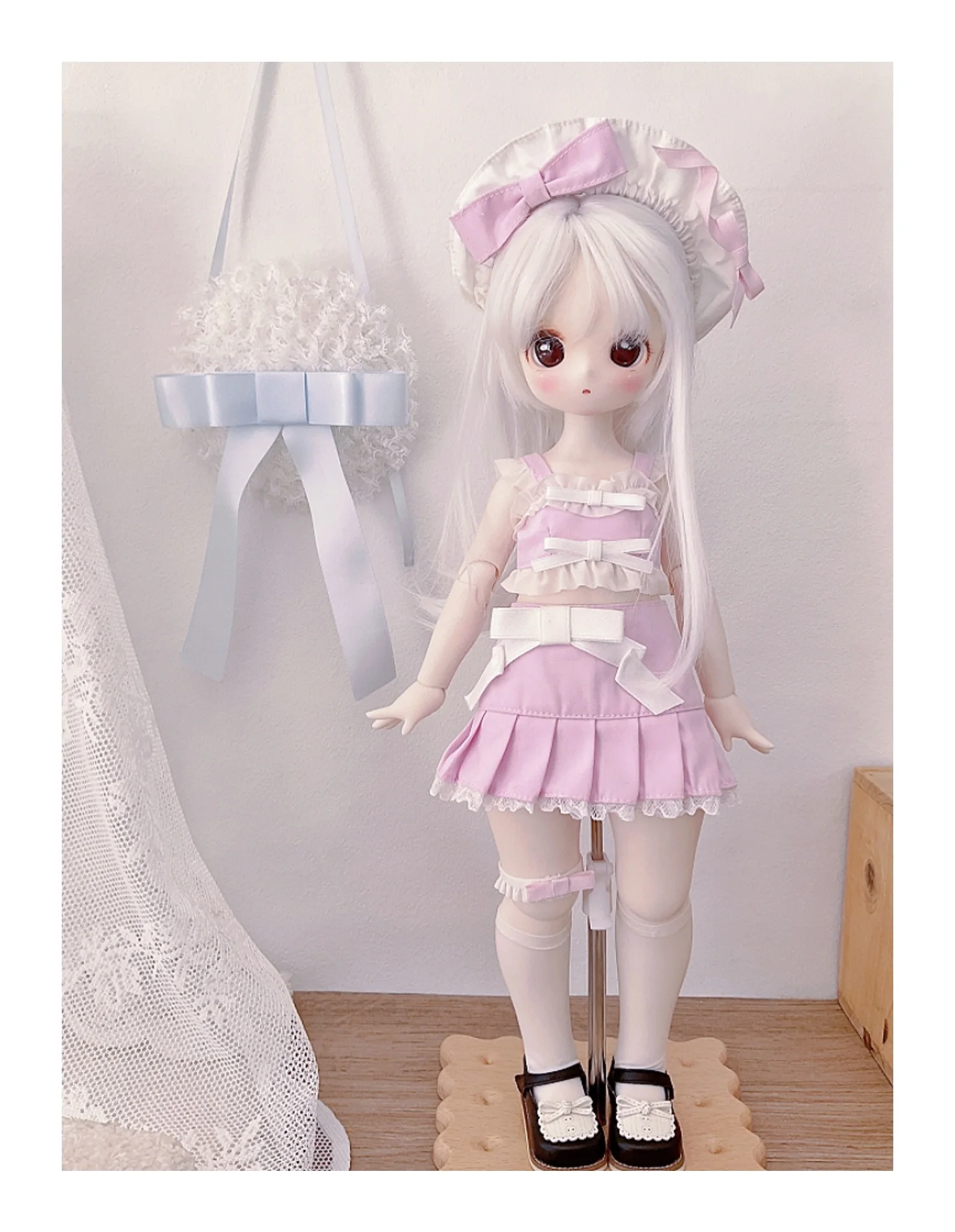 BJD doll clothes suitable for 1/4 size cute doll clothes maid skirt BJD doll clothes 1/4 set doll accessories