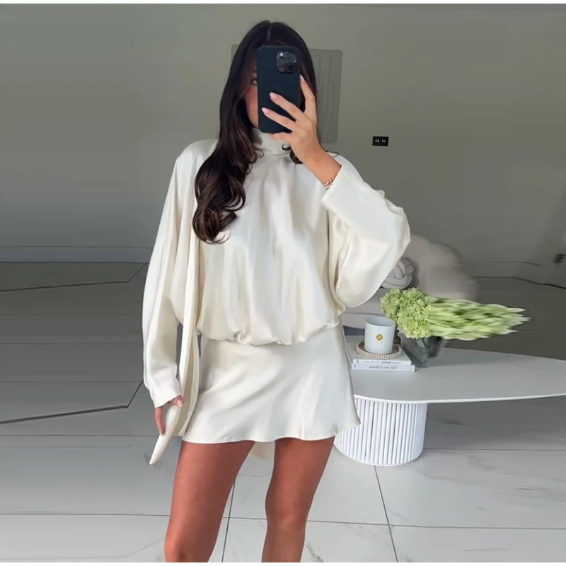 ผู้หญิงFlareเสื้อแขนยาวเสื้อสเวตเตอร์ถักสบายๆหลวมCropped Coatหญิงฤดูใบไม้ร่วงY2kแฟชั่นCardigan