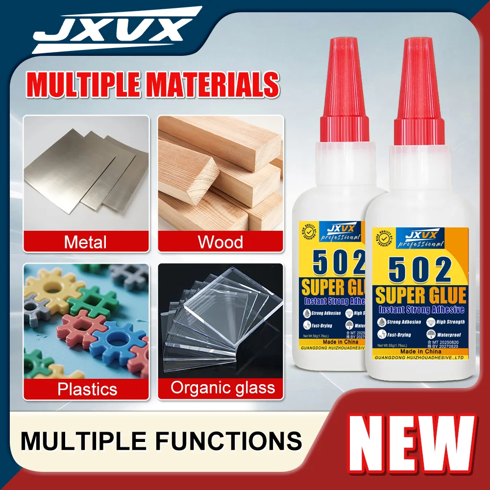 Клей Jxvx 20/35/50 г 502, универсальный тонкий жидкий суперклей среднего назначения, быстросклеивающийся клей премиум-класса для ПВХ, дерева, металла, пластика и многого другого, инструмент для мгновенного клея