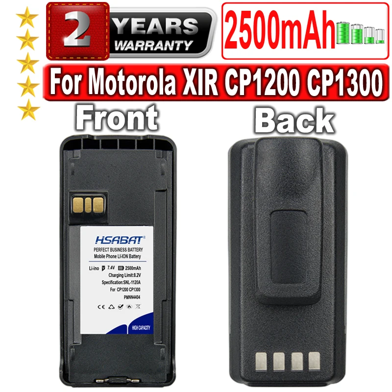 HSABAT 2500mAh PMNN4080,PMNN4081,PMNN4082 Battery for Motorola CP1200, CP1300, CP1600, CP1660, CP185, CP476, CP477, EP350 Radio