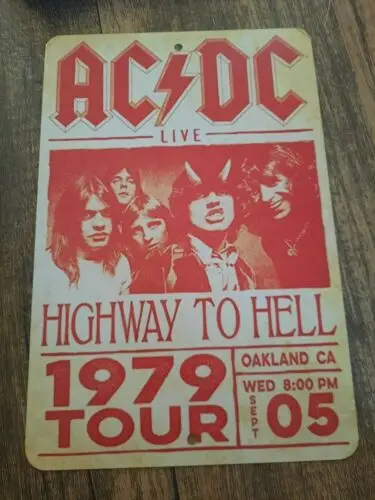 1 pcs,ACDC Live Highway to Hell Tour 1975 x12 Metal Wall Sign