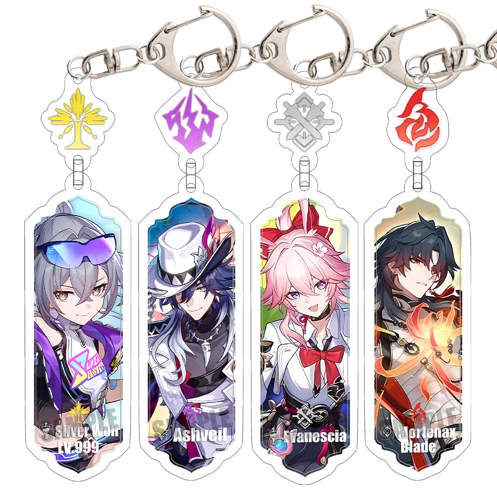 Honkai: Star Rail - Llavero de acrílico con figuras de Phainon, Sparxie, Evanescia, Ashveil, Silver Wolf - Colgante de anime, regalos y accesorios