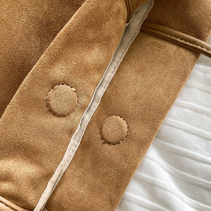 Kunstwildleder Schultertasche mit Hirsch-Elch-Muster, Einfarbige Handtasche für Herbst und Winter, Leichte Vielseitige Tasche für Arbeit und Pendeln – Detail 5