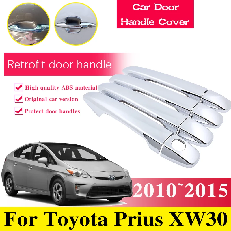 

Хромированные накладки на дверные ручки для Toyota Prius XW30 2010 2011 2012 ~ 2015 стильные наклейки украшения ABS краска ремонт автомобильные аксессуары