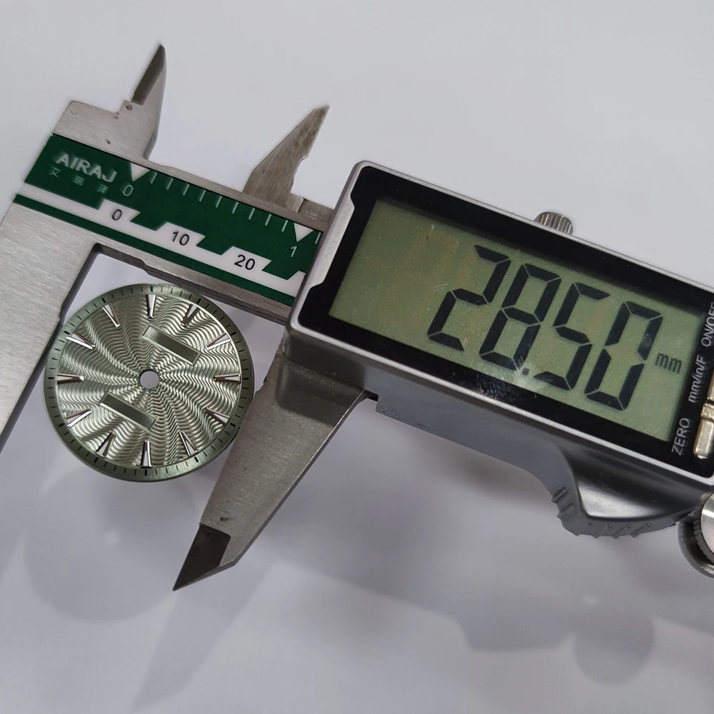 28.5 مللي متر قرص NH35 قرص ساعة رجالي مناسب لحركة NH35/NH34/Miyota8215 موجة الحبوب الوجه الهاتفي ساعة الملحقات