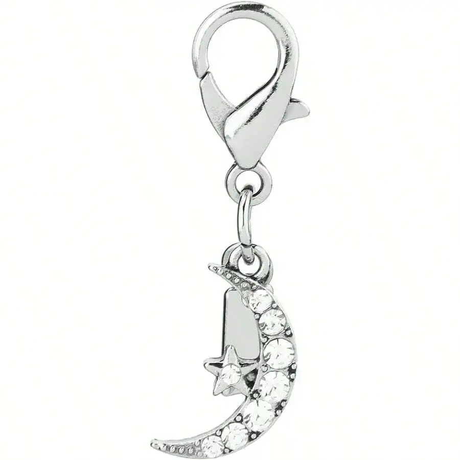 

Moon And Star Charm With Rhinestones For Handbag Purse Keychain Accessory
